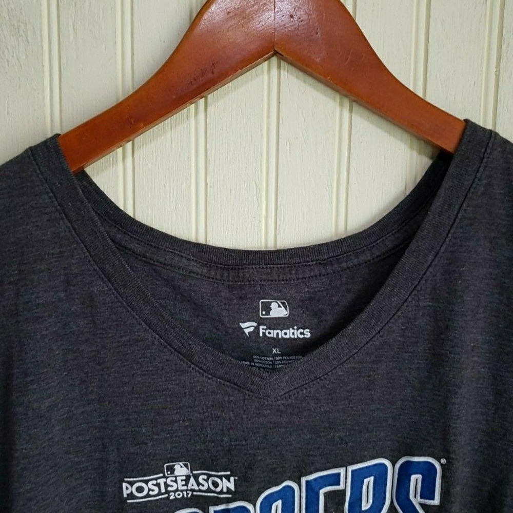 Los Angeles Dodgers Shirt Womens XL Gray MLB Baseball Fanatics Postseason 2017
